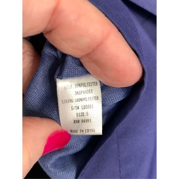 C. Luce Short Cold Shoulder Tie Waist Cut Out Back Mini Dress Blue Size Small - Picture 9 of 9